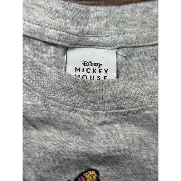 Women's Disney Mickey Mouse With Embroidered Flowers/Butterflies T-Shirt Large - Picture 6 of 8